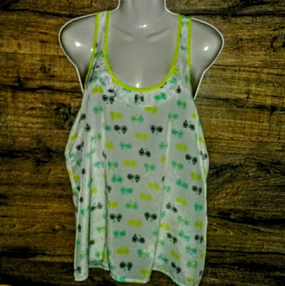 Candie's Top Size L Chiffon Ruffle Racerback - Picture 2 of 11